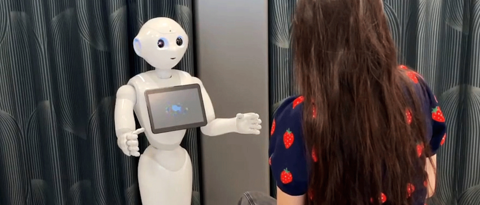 robot interacting with child