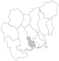 Karta över Tuhundra härads placering i Västmanland