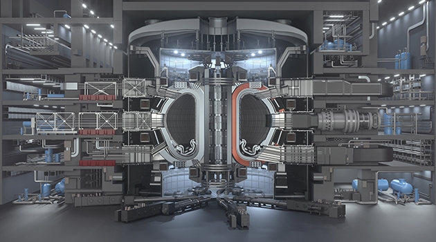 The reactor in the next-generation experimental fusion facility ITER.