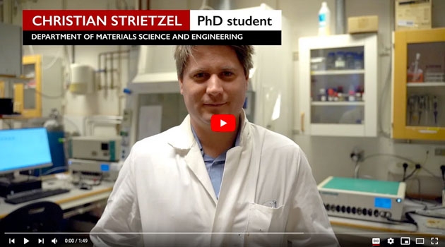 Christian Strietzel, doktorand vid institutionen för materialvetenskaper vid Uppsala universitet, berättar om sin forskning om organiska batterier.
