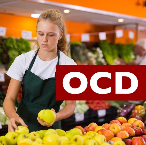 Young person working in a grocery store.