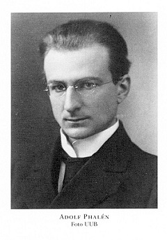 Porträtt i svart-vitt av Adolf Phalén