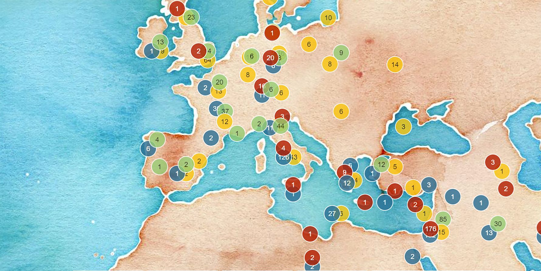 Search examples in the Norse World digital resource. © Norse World, Leaflet, OpenStreetMap, CartoDB