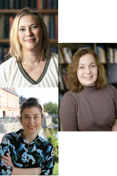 Porträttbilder av Helene Wockelberg, Shirin Ahlbäck Öberg och Johanna Pettersson Fürst.