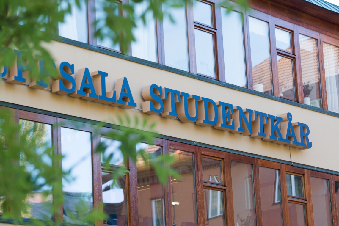 Fasaden vid Uppsala studentkår. 