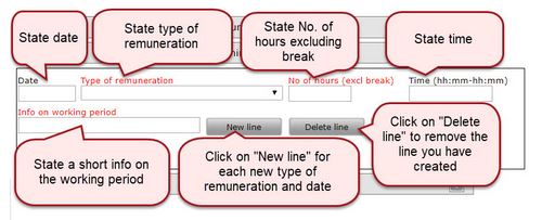 Primula web form for date, type of remuneration and more