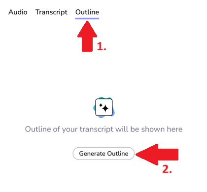 Arrow showing where to select Outline and then click Generate Outline.