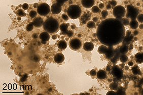 Illustration över magnetiska nanopartiklar.