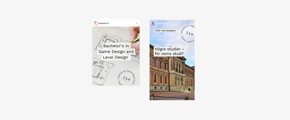 examples of where the stamp appears on social media