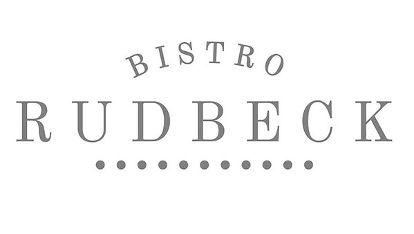 Bistro Rudbecks logotyp med namnet i grått.