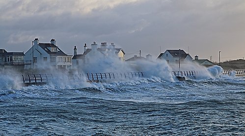 stormy weather with high waves