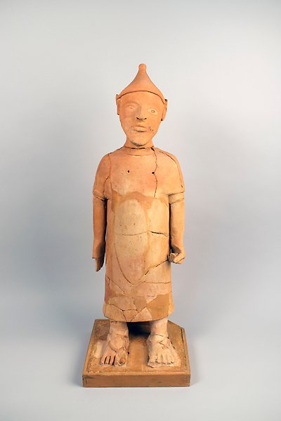 a sculpture in terracotta