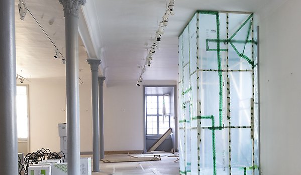 Interior image of the Gustavianum under renovation.