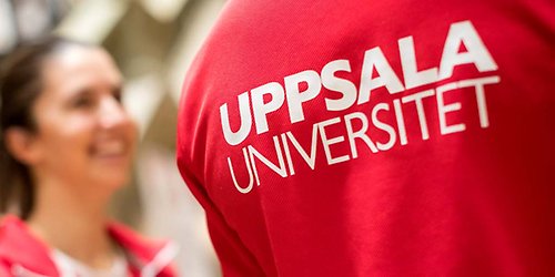 The Uppsala University logo on the back of a shirt.