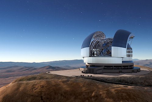 Teleskopet Extremly Large Telescope, ELT i Chile.