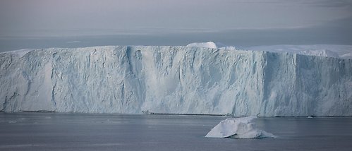 Isberg som sticker upp ur vatten.
