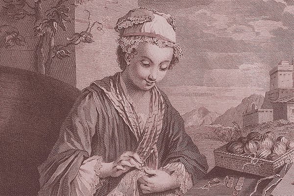 A woman sewing