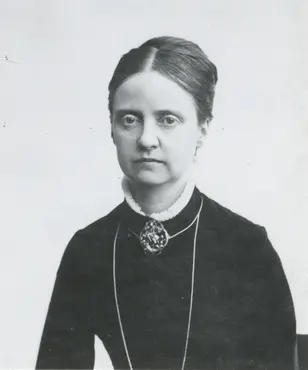 Black and white portrait of Ellen Fries.