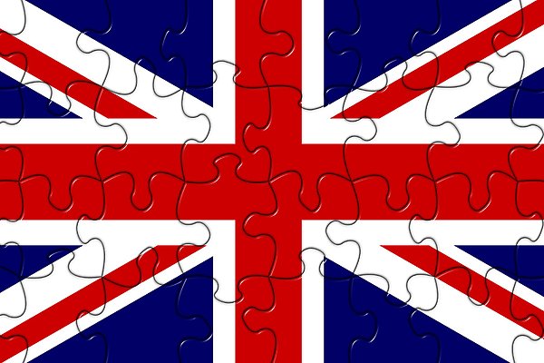 Brittisk flagga i pusselform